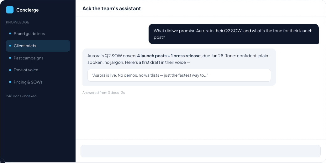 A PR & content agency system